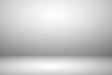 Empty white studio room with light and shadow abstract background. Copy space studio room for...