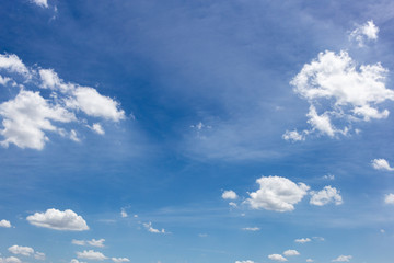 Blue sky background with clouds.