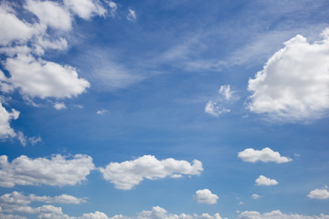 Blue sky background with clouds.