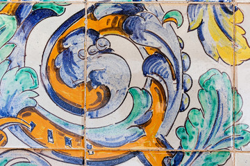 Great for textures Andalusia style wall Azulejos tiles background