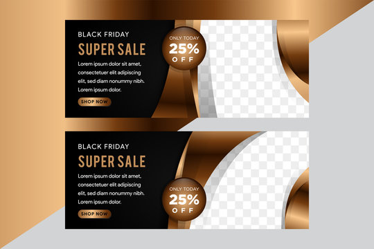 super sale discount offer abstract corporate business banner template, horizontal advertising business layout template gradient design set cover header background for website, black and brown colors