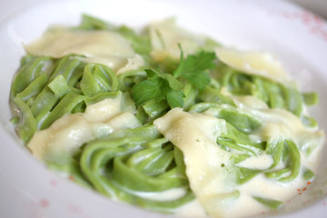 espaguetis de espinaca