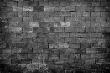 Black and White brick wall texture for background.
