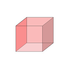 cube isolated on white background red