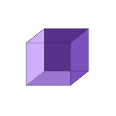 purple cube isolated on white background