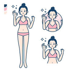 simple underwear woman_OK sign