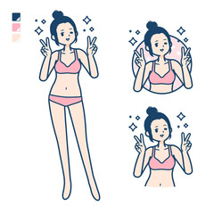 simple underwear woman_Peace sign