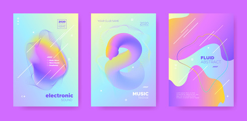 Obraz premium Electro Music Poster. Abstract Gradient Blend. 