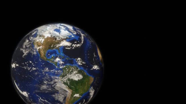 Earth view from space fly by ultra realistic