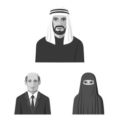 Vector illustration of face and person logo. Set of face and portrait stock vector illustration.