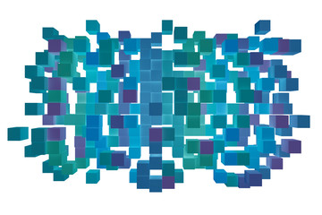 Abstract background from cubes, 3d illustration