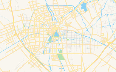 Printable street map of Jiaxing, China