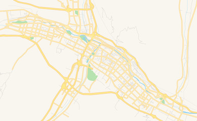 Printable street map of Xining, China