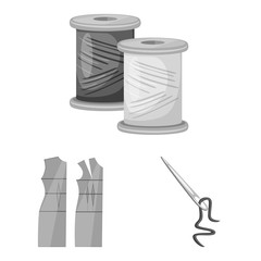 Vector illustration of dressmaking and textile sign. Set of dressmaking and handcraft vector icon for stock.