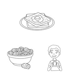 Isolated object of margarine and cholesterol symbol. Collection of margarine and ingredient vector icon for stock.