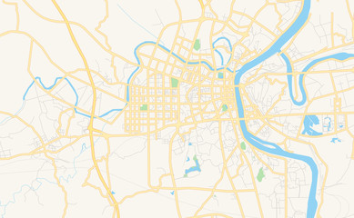 Printable street map of Hengyang, China