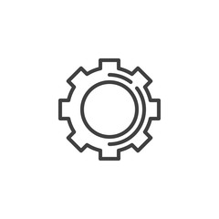 Cog gear line icon. Cogwheel linear style sign for mobile concept and web design. Gear wheel outline vector icon. Symbol, logo illustration. Vector graphics