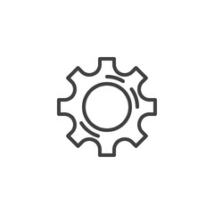 Cog gear line icon. Cogwheel linear style sign for mobile concept and web design. Gear wheel outline vector icon. Symbol, logo illustration. Vector graphics