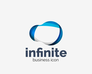 Infinite logo, blue abstract business icon