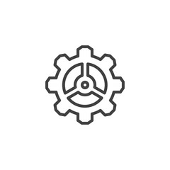 Cog gear line icon. Cogwheel linear style sign for mobile concept and web design. Gear wheel outline vector icon. Symbol, logo illustration. Vector graphics