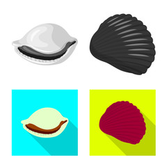 Isolated object of animal and decoration sign. Set of animal and ocean vector icon for stock.