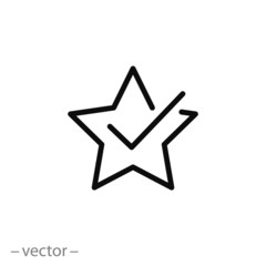 value favorite icon, outline review star, add best valuation, good evaluation solution, thin line web symbol on white background - editable stroke vector illustration 