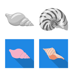 Vector illustration of animal and decoration logo. Collection of animal and ocean stock symbol for web.