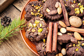 Festive chocolate cookie