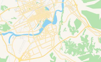 Fototapeta na wymiar Printable street map of Mudanjiang, China