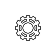 Cog gear line icon. Cogwheel linear style sign for mobile concept and web design. Gear wheel outline vector icon. Symbol, logo illustration. Vector graphics
