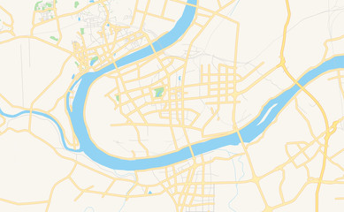 Printable street map of Xiangtan, China