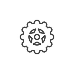 Cog gear line icon. Cogwheel linear style sign for mobile concept and web design. Gear wheel outline vector icon. Symbol, logo illustration. Vector graphics