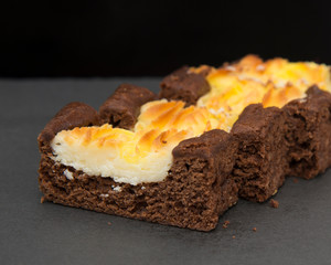 Pieces of cottage cheese cake