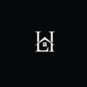 LH initials real estate logo icon vector