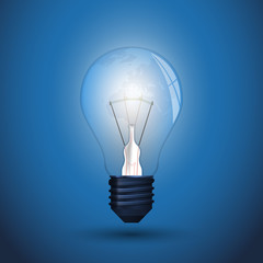 New Idea - Glowing Light Bulb Design, Illustration in Editable Vector Format