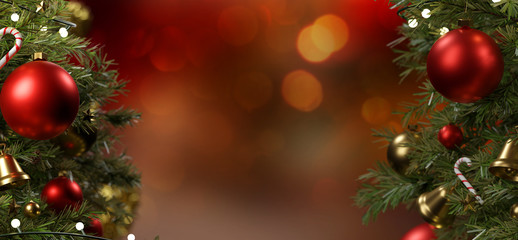 Christmas background with ornament and light atmosphere