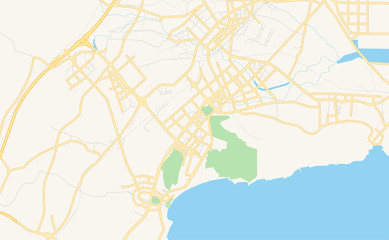 Printable street map of Huludao, China