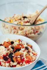 Couscous Salad With Tomatoes, Chickpeas, Sweetcorn And Apricots