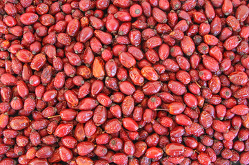 Dried wild rose hips.