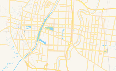 Printable street map of Dezhou, China