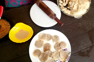 Making of Indian Traditional spicy street food Kachori