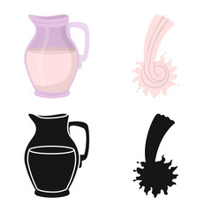 Isolated object of farm and healthy sign. Collection of farm and organic stock vector illustration.