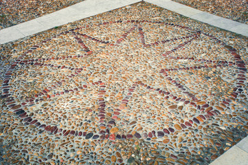 Floor with stones' star