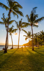 sunset on the beach of Grand’Anse, Réunion Island 