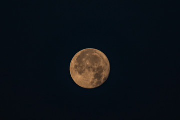 Full moon against the dark sky.