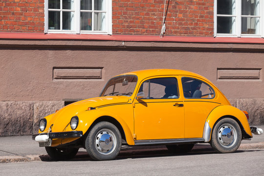 Old Yellow Beetle In The City