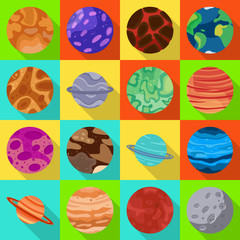 Vector illustration of galaxy and orbit symbol. Set of galaxy and cosmos vector icon for stock.