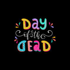 Day of the Dead lettering vector illustration.