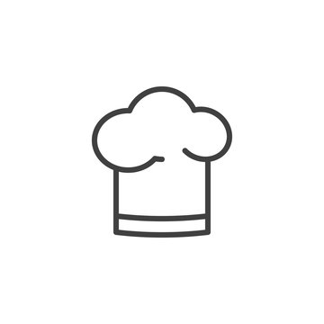 Chef hat line icon. linear style sign for mobile concept and web design. Cooking hat outline vector icon. Symbol, logo illustration. Vector graphics