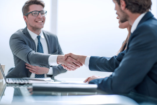 business people shaking hands . concept of cooperation